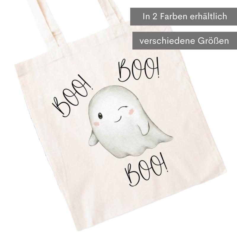 Baumwolltasche für Hallo mit niedlichem Gespenst und BOO!